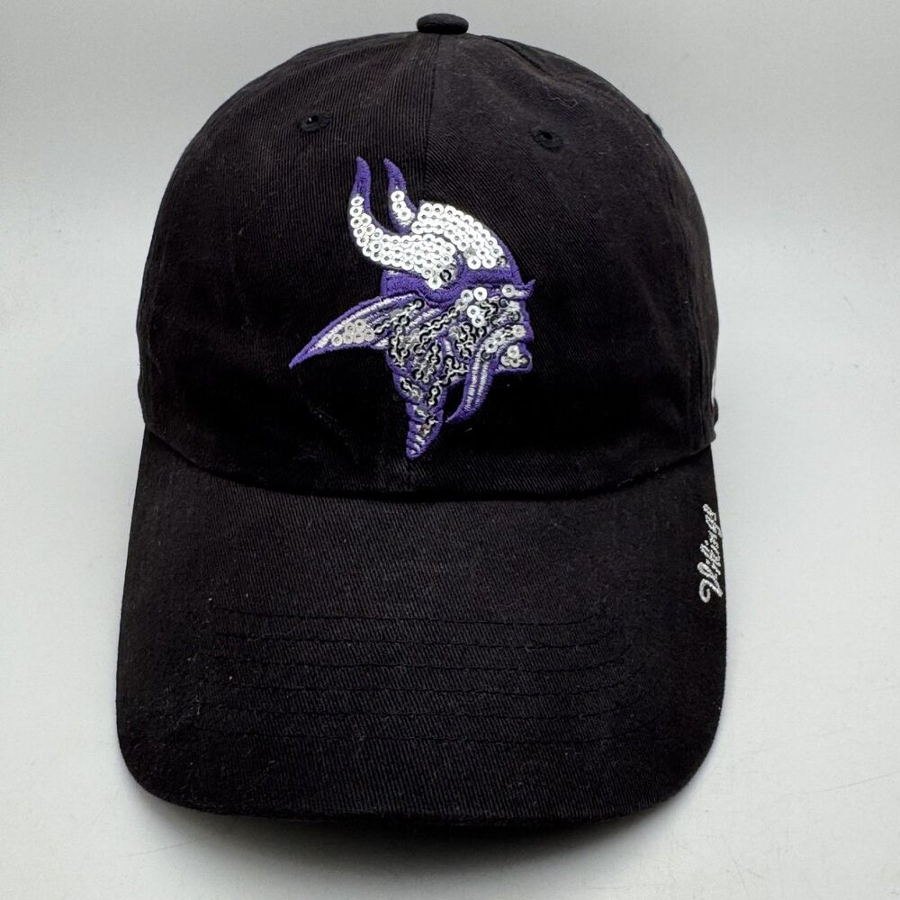 Minnesota Vikings Hat Cap 47 Brand Womens Black Purple Logo Adjustable